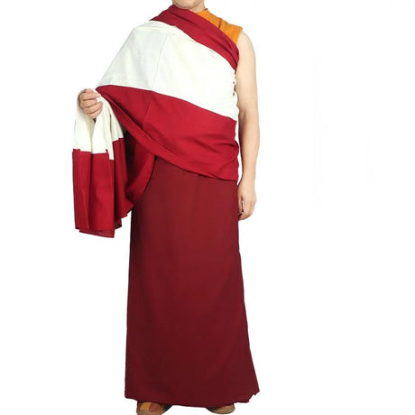 Lamaism Costume Tibetan Buddhism Costume Lama Monk Clothes Guru Clothes Red White Robe Lama Clothing Tibetan Monk Clothing 2023