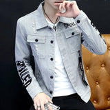 Spring 2024 New Broken Brand Loose Casual Denim Jacket Black Denim Jacket Coat Men's Korean Fashion Men' Suit Jacket Streetwear