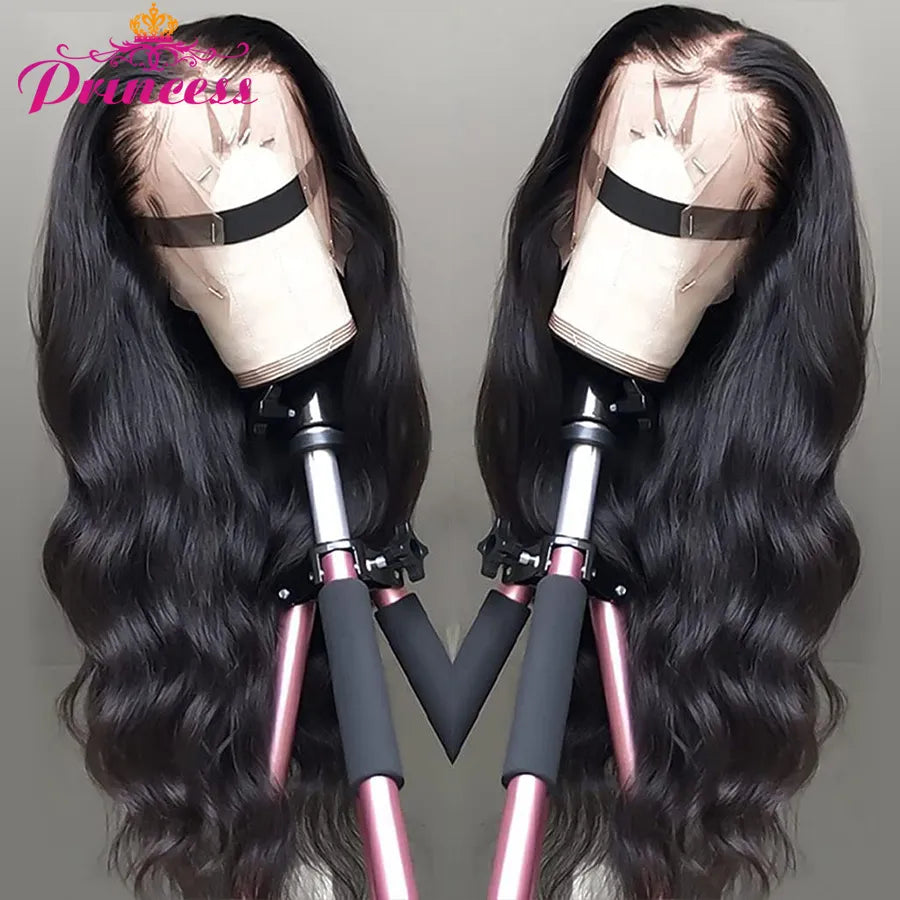 Princess Hair 13x6 HD Transparent Lace Front Human Hair Wigs For Women 13x4 Brazilian Body Wave Lace Frontal Wig With Baby Hair