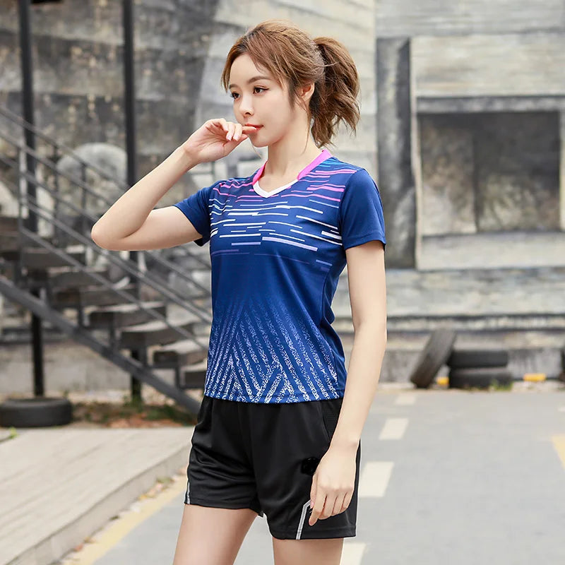 New Badminton Shirts Men Women Table Tennis Shirts Outdoor Running T-Shirts Fitness Gym Tennis Shirts Unisex