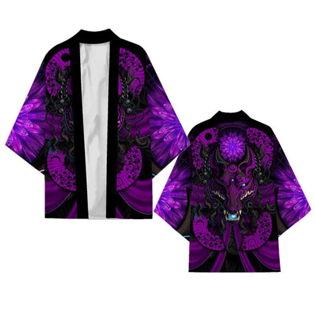 Black Kimono Cardigan Women Men Japanese Obi Male Yukata Men's Haori Chinese Dragon Print Coat Traditional Japan Clothing