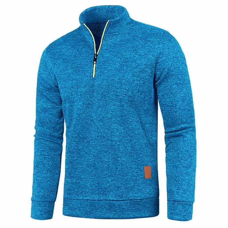 New Autumn Winter Mens Half Zipper Sweaters Pullover Turtleneck Hoodies Sweatshirt Solid Color Fleece Thicker Male Sweater Coats