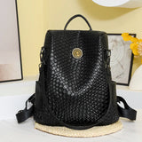 Fashion Rivet Decoration Backpack Women Small Square Plaid Pattern Leather Shoulder Bag Anti Theft Backpack School Bag for Girls