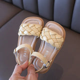 Kids Summer Toddler Flats Little Girls Fashion Beach Sandals Princess Dress Party Weave Soft Sole Baby Toddler Shoes