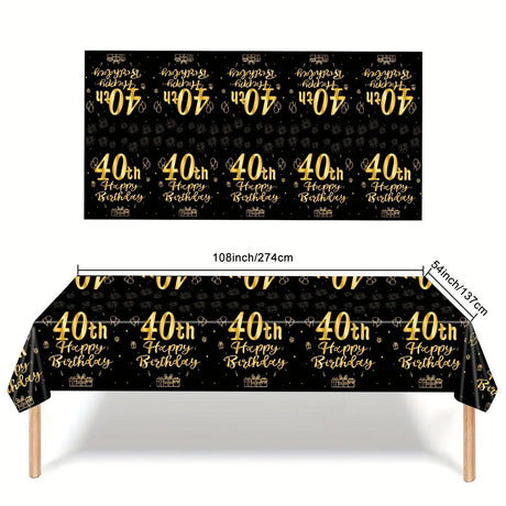 30th 40th Birthday Black Gold Men Women Party Supplies Plates Decoration Disposable Paper Tableware Cups Napkins Vintage Party