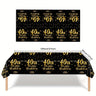 30th 40th Birthday Black Gold Men Women Party Supplies Plates Decoration Disposable Paper Tableware Cups Napkins Vintage Party