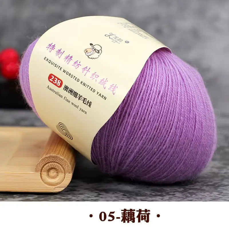 50g 100% Merino Wool Yarn Thin Yarn Soft Anti-pilling Eco-friendly High Quality for Hand Knitting Wool Crochet Knitting