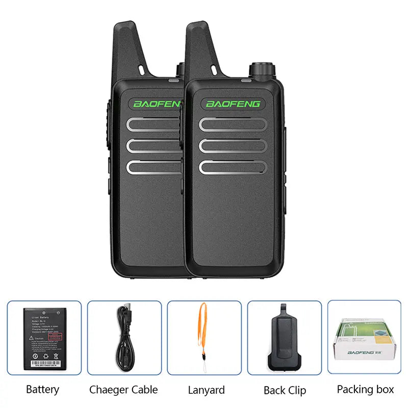 2PCS Baofeng BF-T20 5W Portable Mini Walkie Talkie VOX Charging USB For BF-C9 BF-888S KD-C1 Two Way Radio  Hotel Hunting