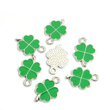 Dopamine Four-leaf Clover Enamel Charms 20pcs DIY Necklace Bracelet Earrings Keyring Amulet Pendants Creative Gift Accessories