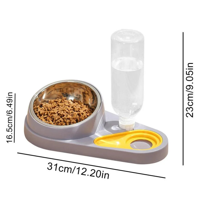 Tilted Cat Food Bowl Set Automatic Pet Water Dispenser and Food Bowl Pet Supplies for Cats Dogs Feeding & Watering Accessories