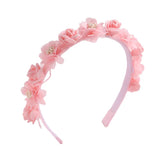 Artificial Flower Hairbands for Girls Trendy Pearl Cute Kids Headband Flowers Wreath Crown Party Headwear Hair Accessories