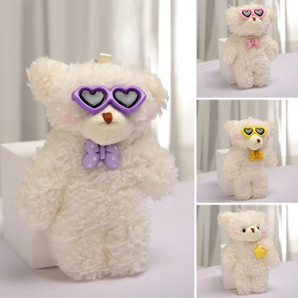 12cm Cute Bear Plush Keyring Pendant Soft Stuffed Plush Keychain Toy Backpack Pendant Birthday Gifts for Children