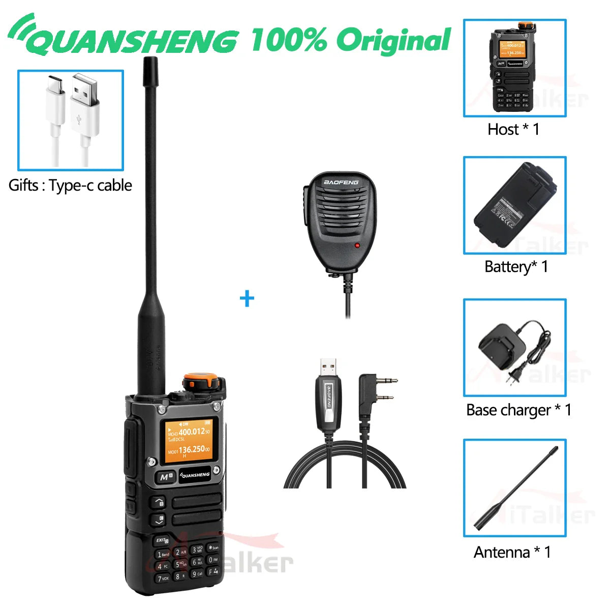 Quansheng Receiver UV K5 (8) Walkie Talkie Portable Am Fm Two Way Radio Commutator Station Amateur Ham Wireless Set Long Range