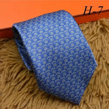 2024 new H Family 100% Silk Tie Creative Stripe Gift for Work Wedding 8cm Suit Accessories necktie  bowties  collared shirt