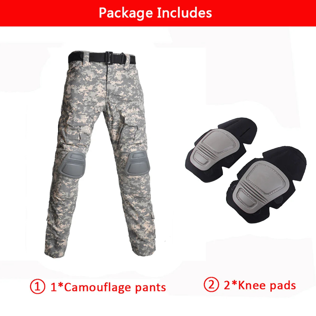 US Army Tactical Pants Military Uniform Airsoft Paintball Camouflage Combat Shirts Rapid Assault Long Sleeve Shirt Pants +Pads