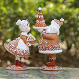 Outdoor Garden Christmas Lovely Santa Claus With A Cake Gift Tree Decorations