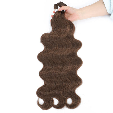 White Body Wave Hair Bundles Synthetic Natural Weave Hair Color #4 Brown Piano Blonde Pink Purple  Blue Hair Extensions