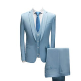 3 Piece Blazer+Vest+Pants Set Blazer Jacket Vest Trousers Business Suit Lapel Single Breasted Slim Wedding Banquet Prom Men Suit