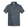 Grey Short Sleeve Chef Jacket Chef Uniform for Men Women Kitchen Restaurant Uniforms Shirts Summer Cook Coat Waiter Clothes