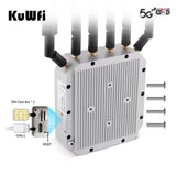 KuWFi 3000Mbps 5G Router with SIM Card Slot Dual Band 5GHz 2.4G CPE WiFi Router Long Range Extender Outside Wifi Access Point