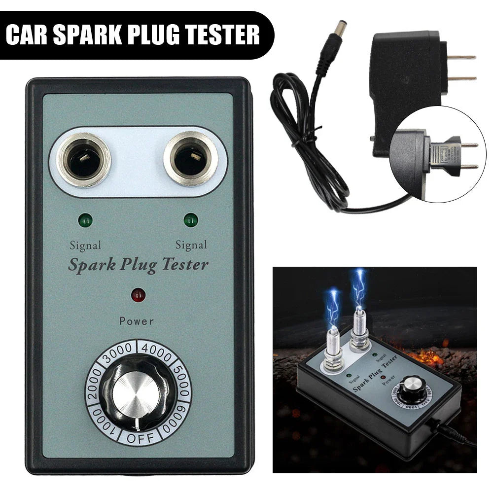 Dual Hole Spark Plug Tester Adjustable In-Line Ignition Plug Analyzer Spark Plug Test Pen Ignition Coil Checker Spark Tool