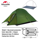 Naturehike Upgraded Cloud Up 2 Ultralight Tent Free Standing 20D Fabric Camping Tents For 2 Person With free Mat NH17T001-T