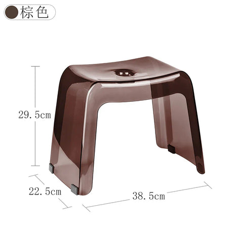 Bathroom Stool Home Furniture Transparent PCTG Plastic Shoe Stool Designer Antiskid Elderly Shower Bath Chair Seat For Adults