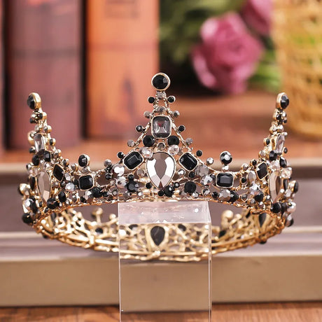 Crystal Rhinestone Round Crown Tiara Hair Jewelry Wedding Hair Accessories Bridal Hair Jewelry Queen Party Crown And Tiaras Gift