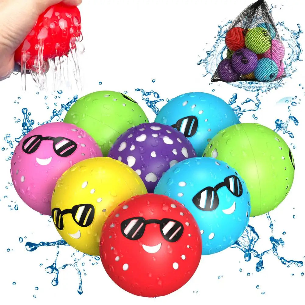 Self-filling Water Ball 6-pack Reusable Water Ball Sunglasses Balloon for Outdoor Summer Fun Family Swimming Pool Toy for Kids