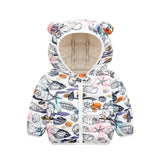 Better versatile Winter jacket boys and girls sweet cartoon print hooded warm coat 0-7 year old Bebe fashion children's clothing