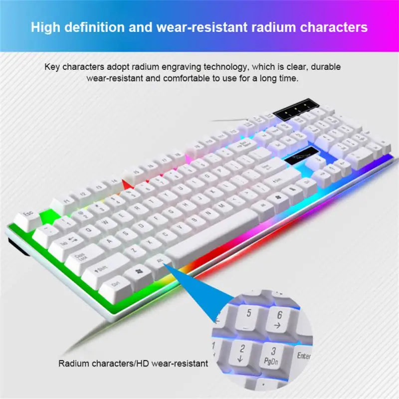 RYRA Keyboard Mouse Set G21B-RGB-BA Mechanical Gaming Keyboard And Mouse Combo Wired RGB LED For Computer Laptop Gamer