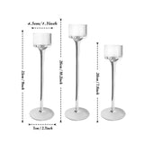 3pcs/Set Simple Wedding Decor Elegance Glass Candlestick Holder Different Sizes Transparent Candlestick Table Centerpiece Decor