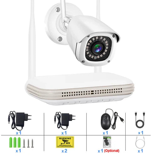 Gadinan 3MP Outdoor WiFi Camera Kit 2.8mm AI Face Detect Audio Security CCTV Humanoid Detection NVR Video Surveillance System