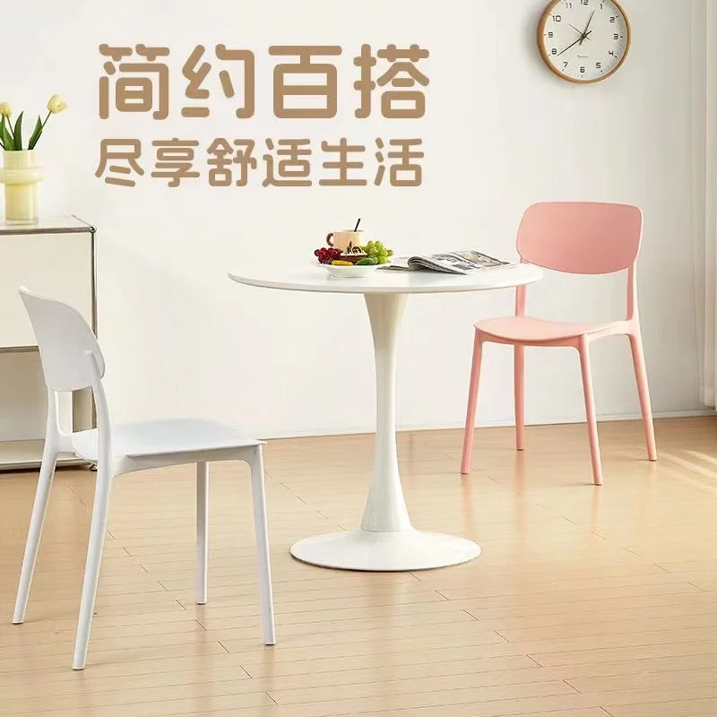 Plastic chair light luxury dining table dining chair restaurant home stackable desk design back stool