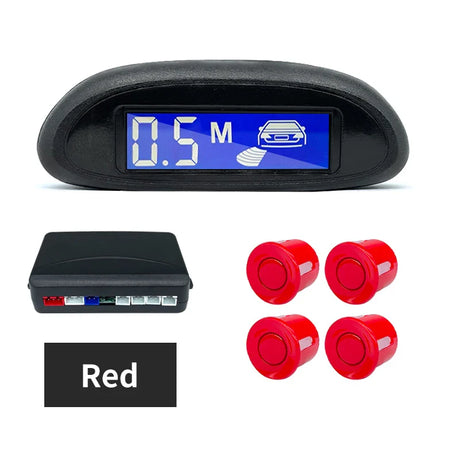 Parking Sensor Kit Car Parktronic LCD Display Backlight Reverse Backup Radar Monitor System 4 Sensors 22mm 12V 8 Colors