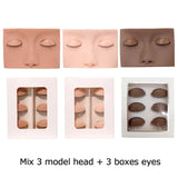 Training False Eyelash Practice Lash Silicone Mannequin Model Head for Beginner Training Set Practicing Eyelash Extension Tools