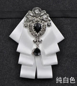 Luxury Black Rhinestone Bow Tie British High-end Men's Boy Business Wedding Suit Shirt Collar Flowers Sets Handmade Jewelry Gift