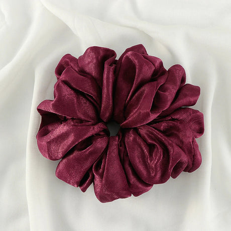 Big Size Shiny Chiffon Scrunchies for Muslim Women Custom Elastic Volumizing Oversized Neat Stitching Malaysian Bunch Hair Tie