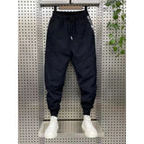 Men Clothing Winter New Warm Down Cotton Thickened Overalls Men Pockets Cotton Pants Bunched Feet Harem Pants Pantalones Hombre