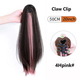 Ombre Color Straight Claw Clip On Ponytail Hair Extension Synthetic Ponytail Extension Hair For Women Pony Tail Hair Hairpiece