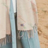 Personalised Embroidered Scarf with Initials or Name Wedding Party Bridesmaid Winter Scarf Custom Monogram Solid Color Scarf