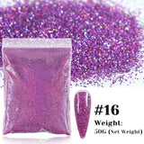 50g Holographic Glitter Powder Resin Art Glitter Laser  Nail Glitter Flakes Hexagon Shape Sparkly Sequins Resin DIY Accessories