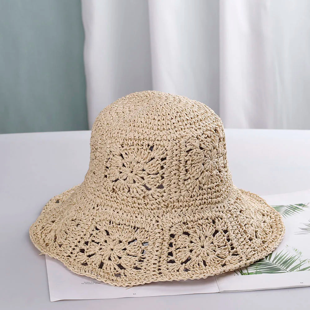 NEW 2022 Womens Straw Hats crochet hat bucket hat UV Protection Sun Visor beach hat Women Visors Ladies hat Women Summer hat Cap