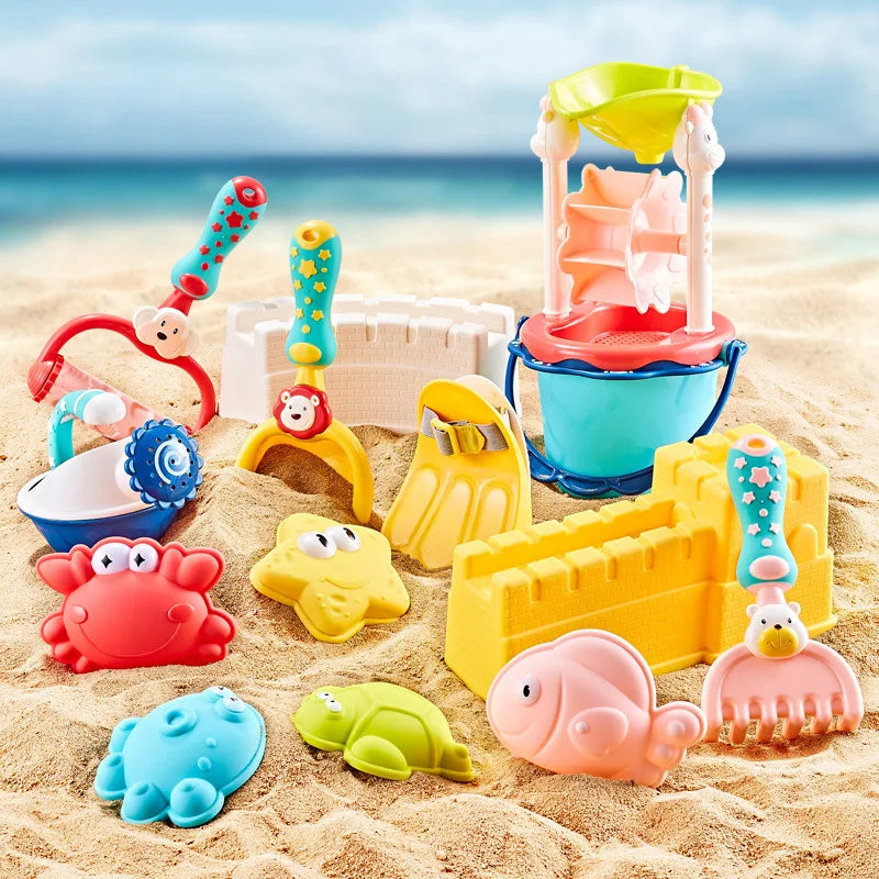 QWZ New Baby Beach Toy Sandbox Set Model Kids Play Sand Tool Mesh Shovel Game Summer Outdoor Beach Bag Toys For Children Gifts