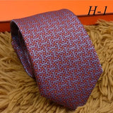 2024 new H Family 100% Silk Tie Creative Stripe Gift for Work Wedding 8cm Suit Accessories necktie  bowties  collared shirt