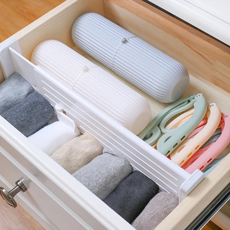 Retractable Drawer Divider Adjustable Thickened Plastic Household Storage Cabinet Drawer Wardrobe Divider Kitchen Organizador