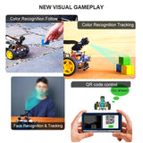 Raspberry Pi 4B Smart AI Vision 4WD Robot Car Electronic Kit DIY Learning Project Full Set with FPV Camera (Without RPi board)