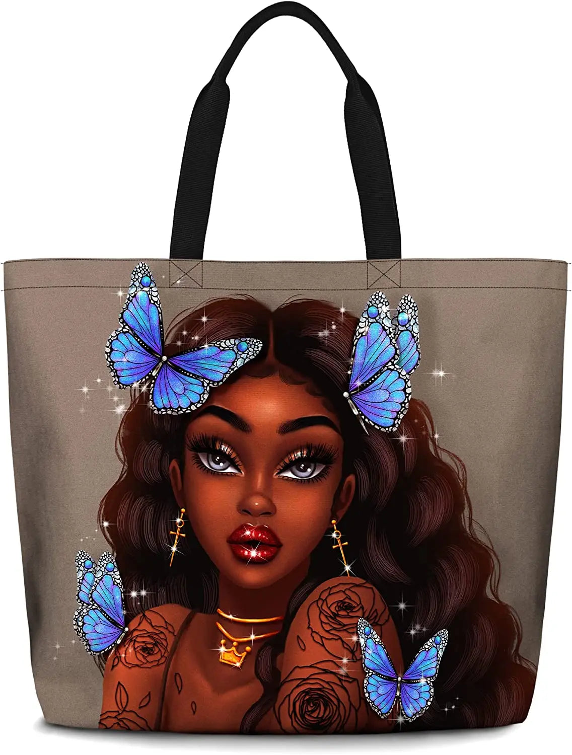 Women Tote Bags African American Women Satchel Handbags Black Girl Magic Shoulder Bag Large Capacity For Gym Travel Shopping