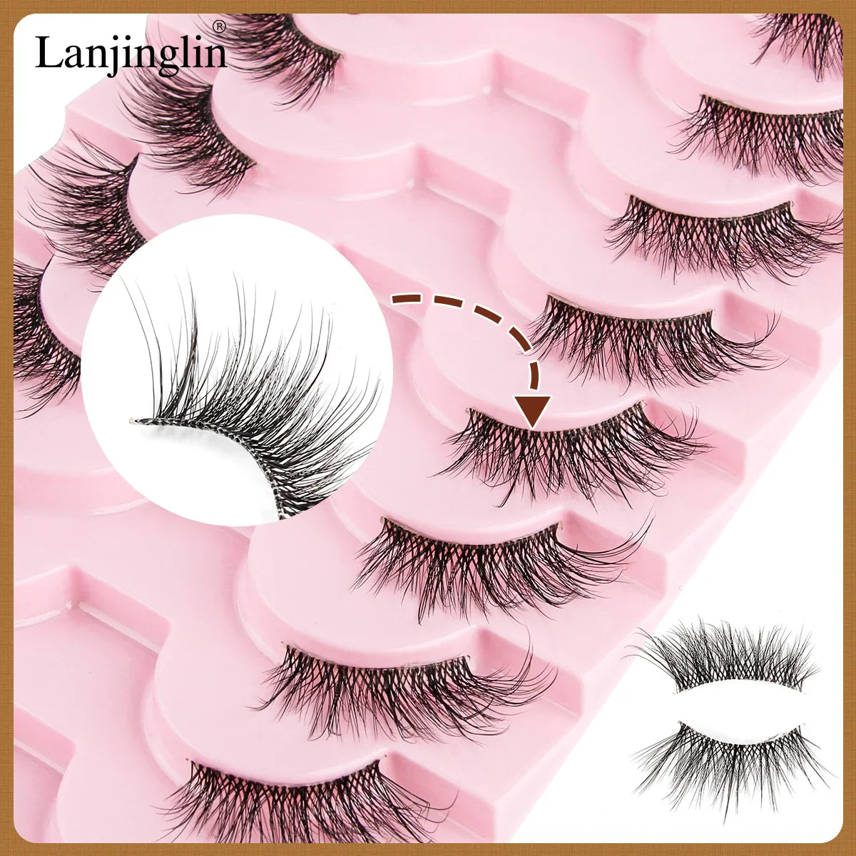 Half Eye Lashes 2/20 Boxes Natural Long Wholesale 3D Mink Lashes Clear Band Eyelash Extensions Makeup Tools Faux Cils maquillaje