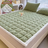 Winter Soft Fleece Mattress Toppers Home Dormitory Single Double Bedspread Fold Bed Sheets Thin Tatami Mat Warm Mattress Cover